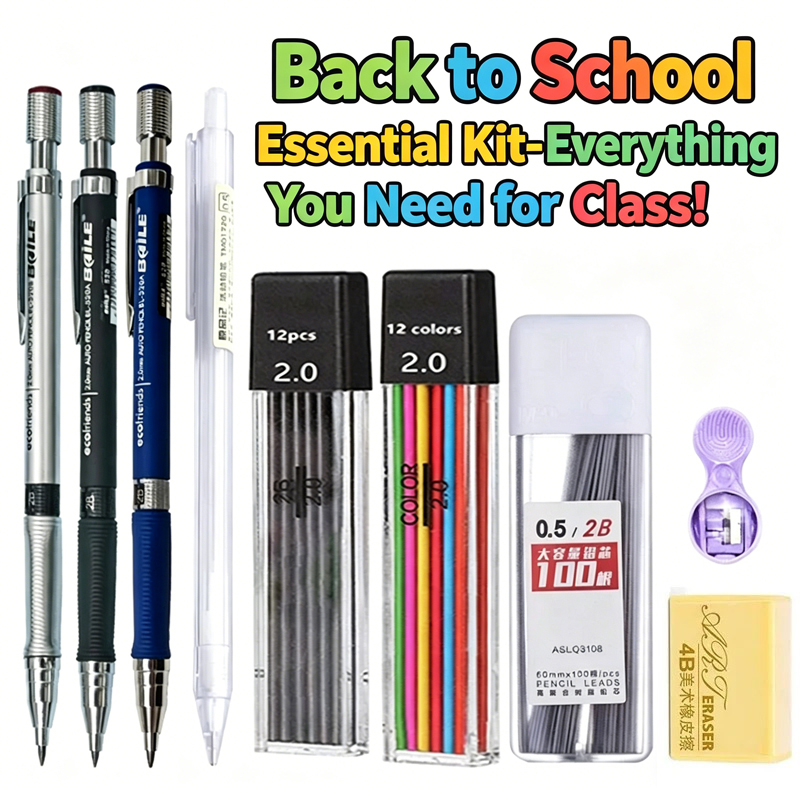 Staedtler Pencil Lumocolor - 2-9PCS ชุดดินสอกด 2.0 มม. พร้อมไส้ดินสอสีดำ/หลากสีสำหรับเขียนร่างภาพวาดภาพวาดโรงเรียนดินสออัตโนมัติ