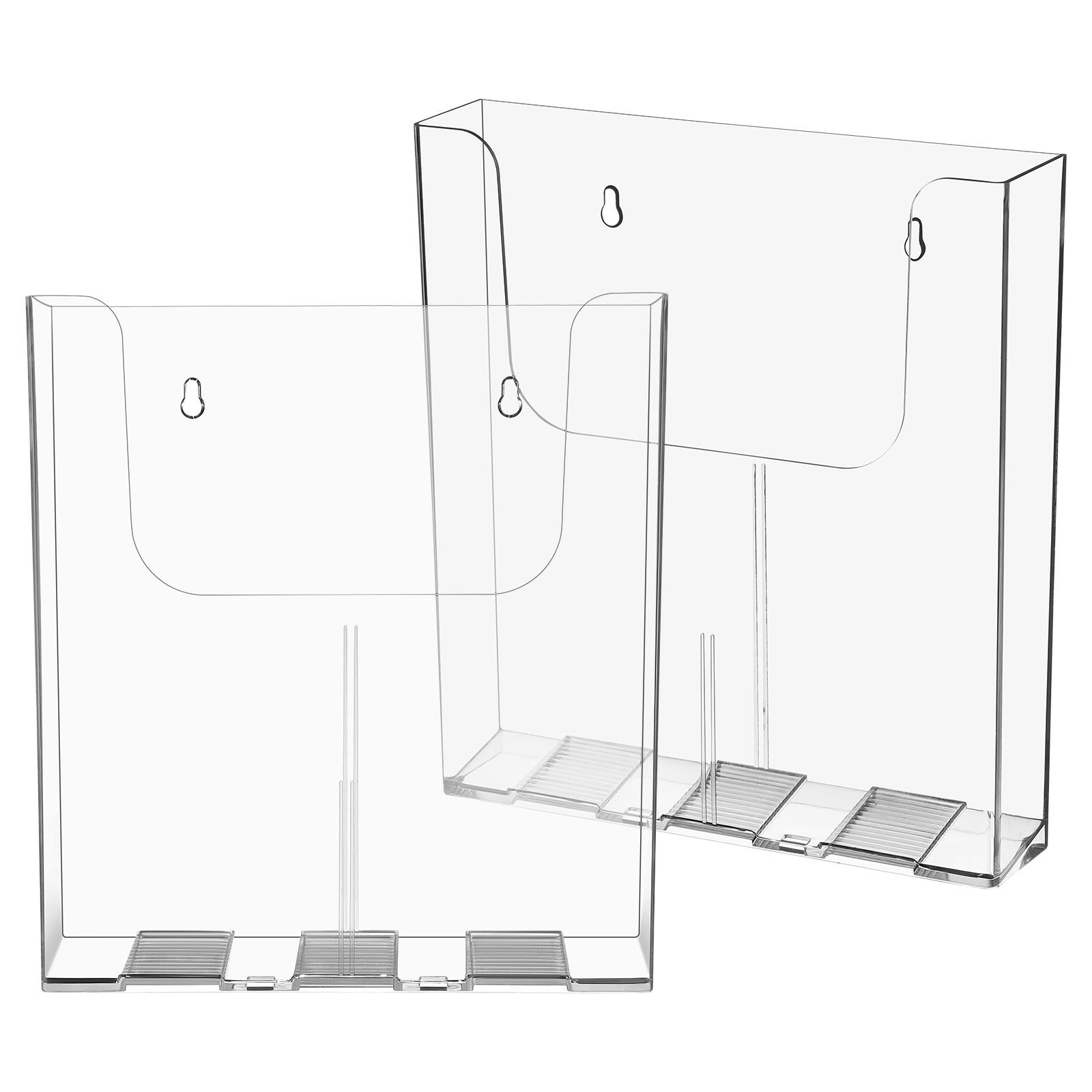 Magazine Holder Rack - 2 ชิ้น ที่จัดเก็บเอกสารอะคริลิกใสแบบติดผนัง ที่วางแฟ้ม ที่วางโบรชัวร์ ที่วางนิตยสาร