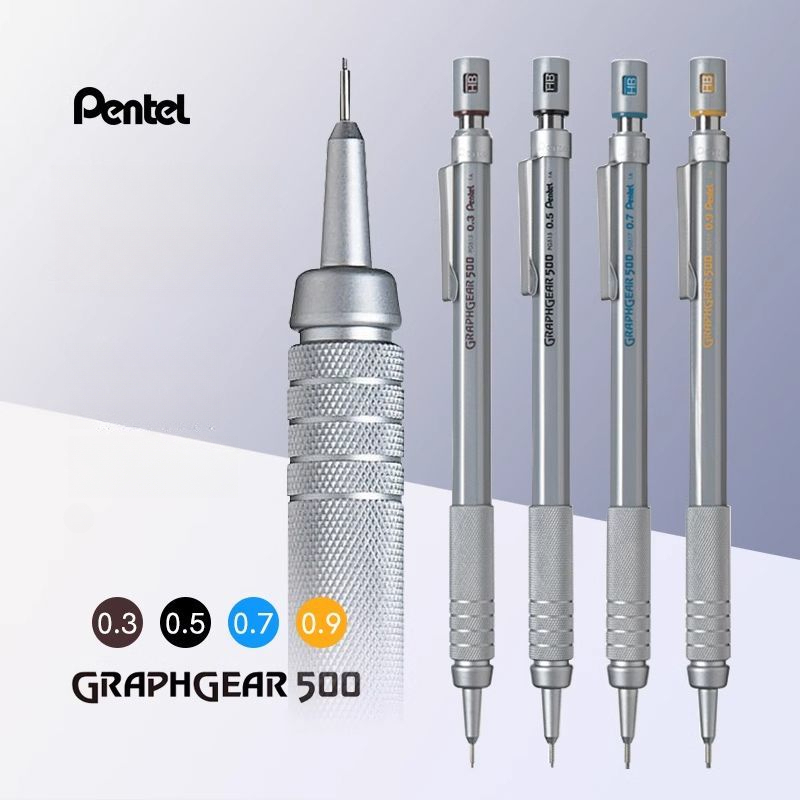 Pentel Pen Energel - 1 PC Pentel Graphgear 500 ร่างดินสอวิศวกรรมดินสออัตโนมัติยางลบสําหรับปากกา